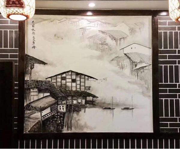 火锅店墙绘为您展示火锅店的饮食氛围